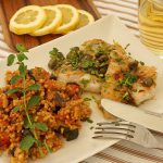 Rotbarben provenzalisch mit Zitronenbutter und Ratatouille-Couscous