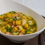 Steckrübeneintopf mit Birne und Kasseler