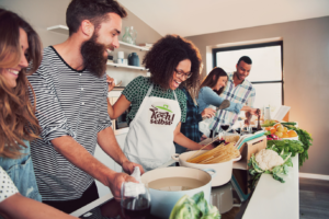 Team-Kochen unter dem Motto: Koch selbst!